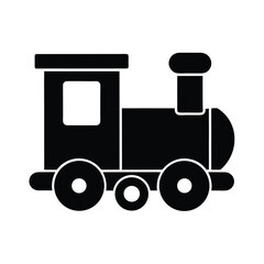 Toy Train With Wheels Icon Vector Illustration