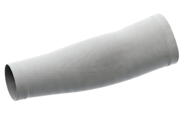 White compression arm sleeve for sports and sun protection isolated on a transparent background