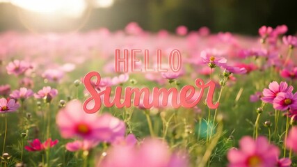 Hello Summer: A Cosmos Flower Field at Sunset