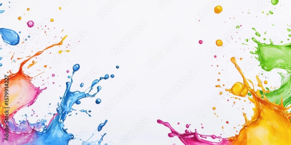 Poster create vibrant art, capturing color splashes and abstract splatter