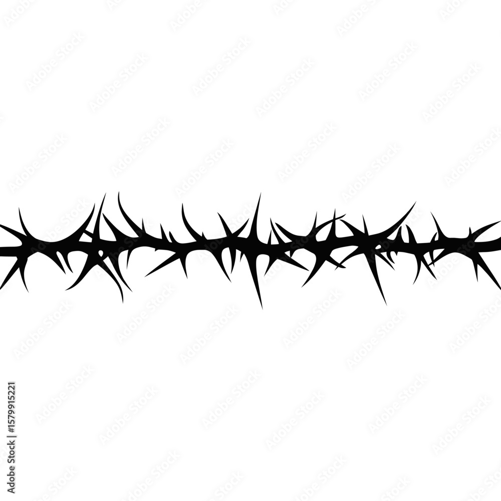 Poster thorny vines vector black sharp vector