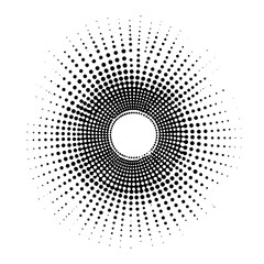 Halftone dots in black and white pattern circle illustration vector