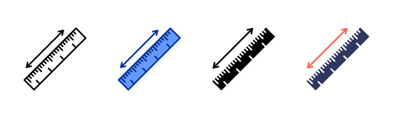 Measurement icon sheet multiple style collection