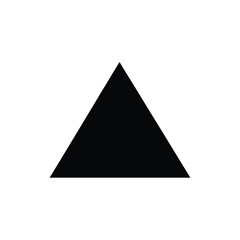 Solid Black Equilateral Triangle Shape on Clean White Background Geometric Design