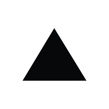 Solid Black Equilateral Triangle Shape on Clean White Background Geometric Design