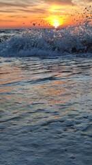 Footstep print on sand during sunset on beach, Preveza, Greece