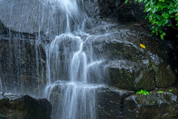 A waterfall during the monsoons near Pune India. Monsoon is the annual rainy season in India from June to September.