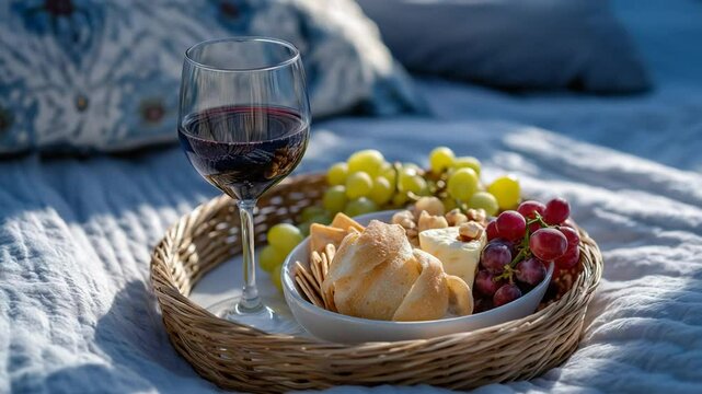 Picnic Style Break with Wine and Snacks Between Golf Hol