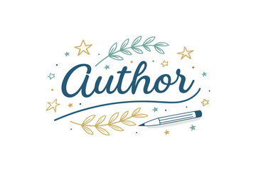 Author vector on white background.02