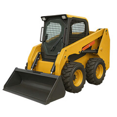 Isolate Transparent A compact and powerful skid steer loader designed for construction and landscaping projects. PNG Die-Cut