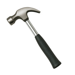 Isolate Transparent A close-up of a sturdy hammer with a rubber grip, ideal for construction and DIY projects. PNG Die-Cut