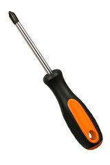 Isolate Transparent A close-up of a flathead screwdriver with a comfortable grip, perfect for various DIY and repair tasks. PNG Die-Cut