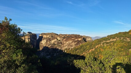 Serene morning in impressive Meteora monasteries. Central Greece