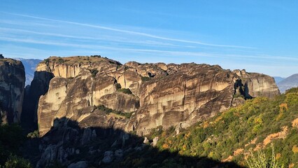 Serene morning in impressive Meteora monasteries. Central Greece