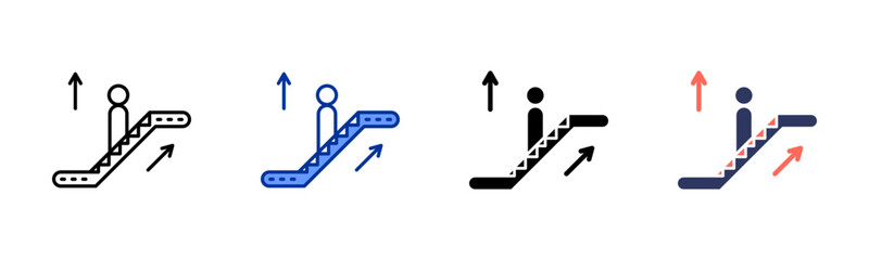 Escalator icon sheet multiple style collection