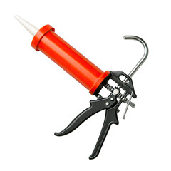 Isolate Transparent A red caulking gun ready for use, perfect for construction or home improvement projects. PNG Die-Cut