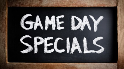 Game Day Promotions Board in Sports Bar