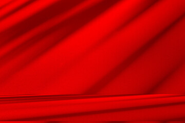 Wall interior background, studio and backdrops show products.with shadow from window color Red background for text insertion and presentation product	
