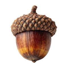 A close up of an acorn with a brown cap