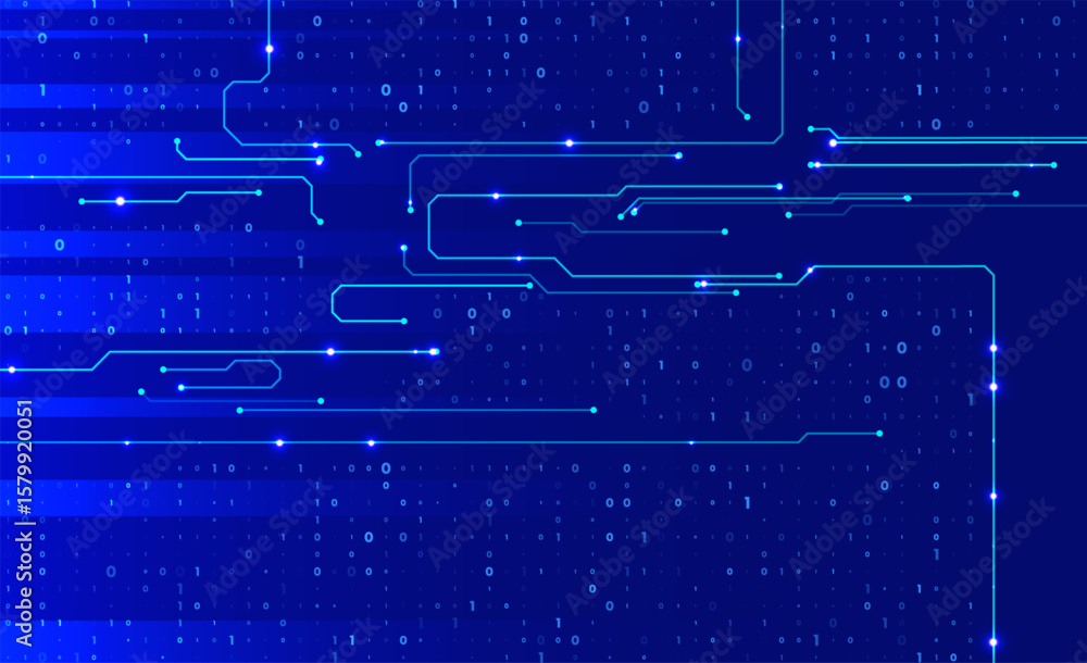Poster abstract futuristic circuit board background. big data code representation. hi-tech illustration of 