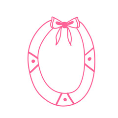 Pink ribbon bow frame