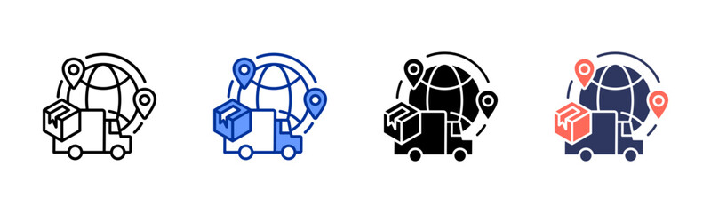 Global Logistics icon sheet multiple style collection
