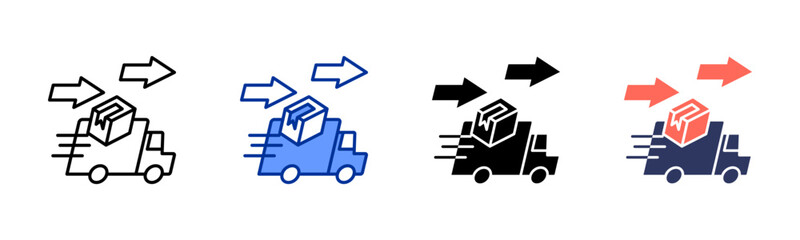 Fast Delivery icon sheet multiple style collection