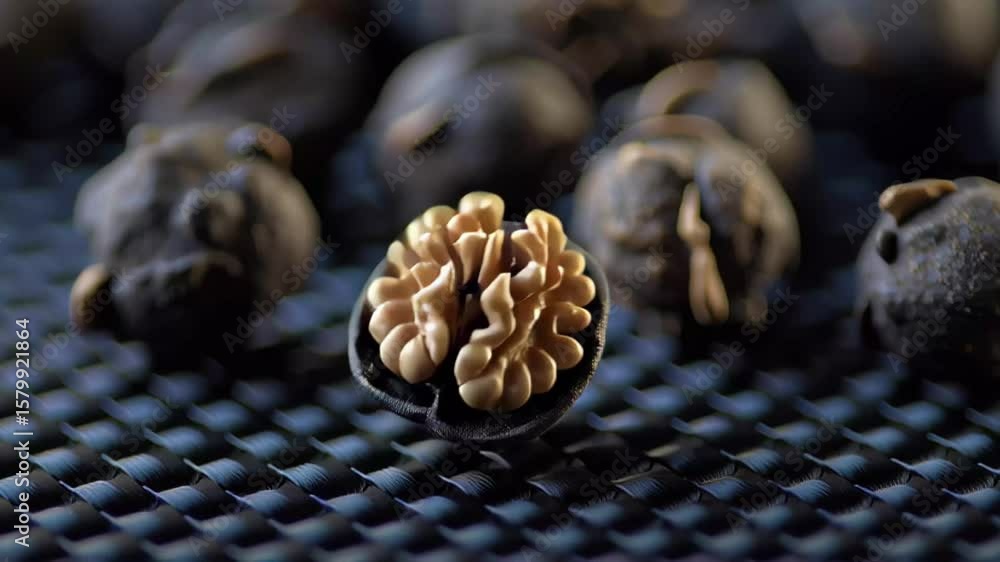 Poster close up view of black peppercorns showcasing their texture and unique features in a natural setting