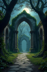 Obraz premium gothic church in the park
