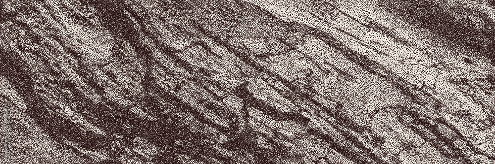 Poster wood bark texture pattern with grunge black halftone. dot gradient effect vector background. trendy 