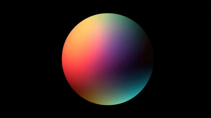 Colorful gradient sphere on black background