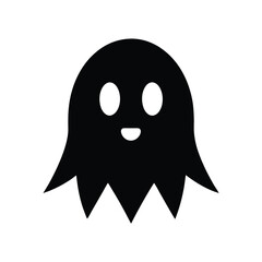 Ghost With Round Eyes Icon Vector Illustration