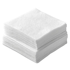 A stack of white napkins on a white background