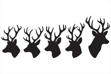 "Deer Head Silhouette Antler Vector Clipart for Wildlife and Nature Art"

