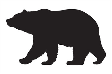Bear Silhouette Clipart - Walking Black Bear Vector Image

