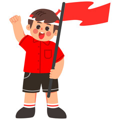 Proud Flag Holder Kids Illustrations