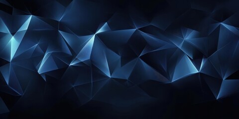 Elegant blue glowing polygon mesh Creates an Abstract geometric design.