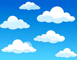 Cartoon clouds in a blue sky (2)