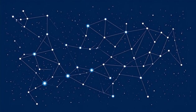 Abstract global network connection concept. Futuristic technology visualization with a glowing data plexus on a dark blue background.
