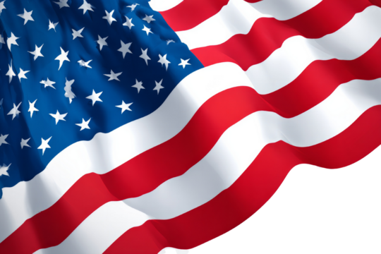 The American flag is waving in the wind - Powered by Adobe