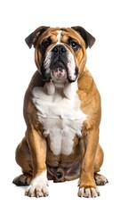 Obraz premium Bulldog sitting, focused gaze