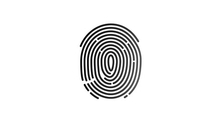 a minimalist vector illustration of a fingerprint with clean, flowing lines in a spiral pattern, centered on a white background