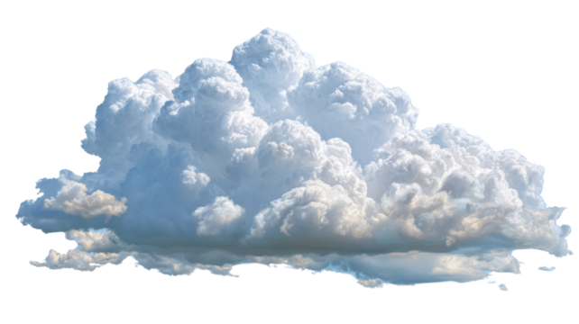 A large, fluffy cloud filled with white and gray clouds