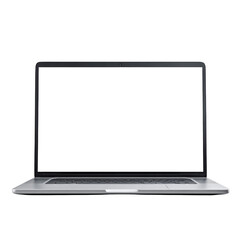 A laptop with a black keyboard and a silver screen