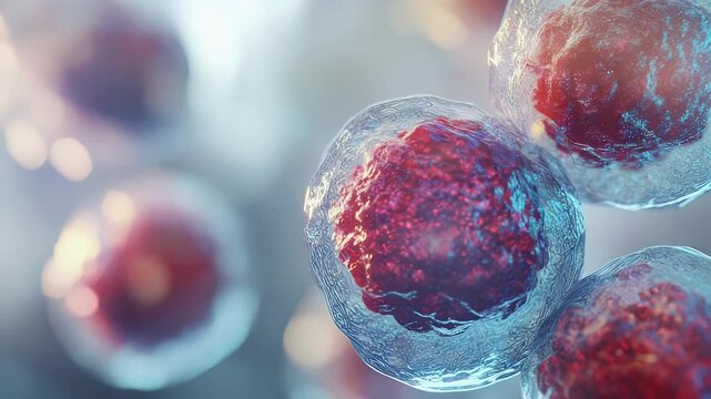 Close-up view of biological cells