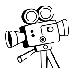 microphone, audio, recording, equipment, entertainment, media, doodle, drawing, sketchy, icon, vector A sketchy style icon showing movie camera
A sketchy style icon showing movie camera




