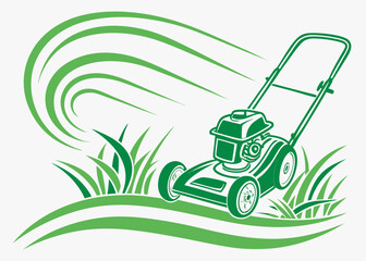 lawn mower with grass