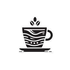 Cup black and white silhouette icon