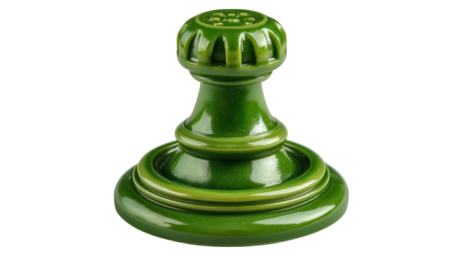 Green Chess Pawn on Transparent Background