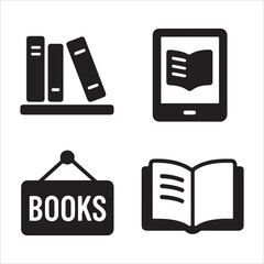 Book icon collection in modern vector style for digital and web use
